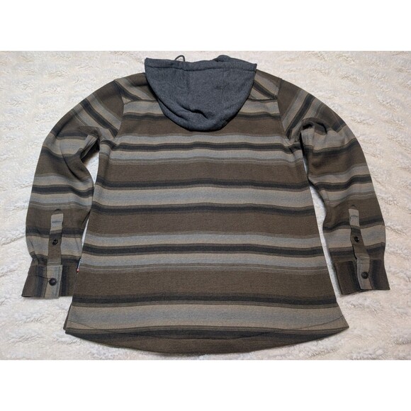 Button-Up Hoodie Sweater – Modern Striped Style – Size S NWT - Picture 4 of 8